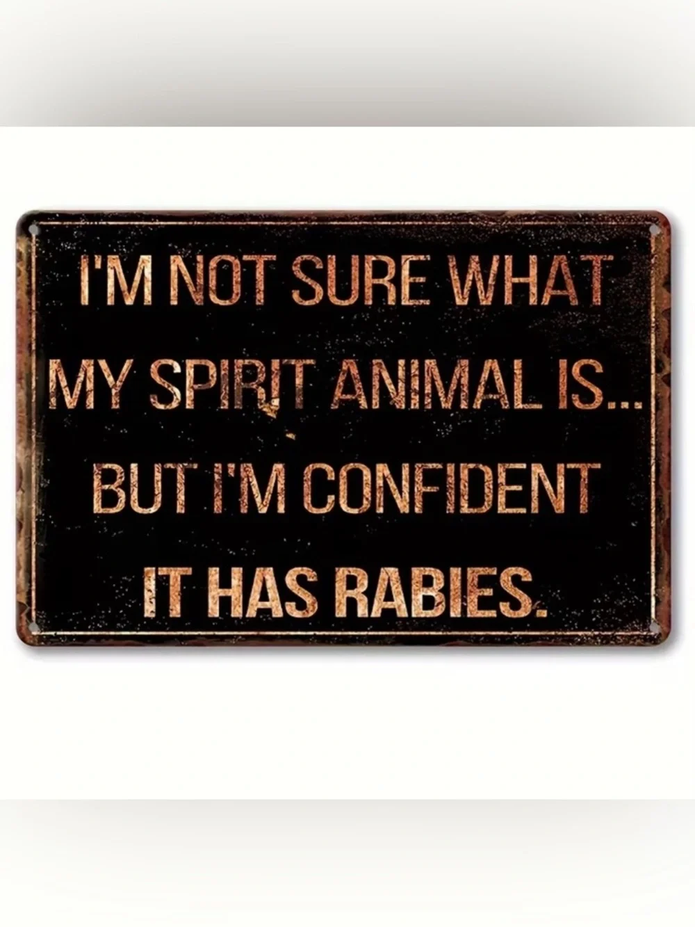 Black & Copper Funny Pet Sign - 'My Spirit Animal'